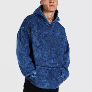Sweat à capuche délavé pour homme, tendance, en coton et polyester de qualité supérieure, molleton écologique, service OEM, brodé - Product Image 1