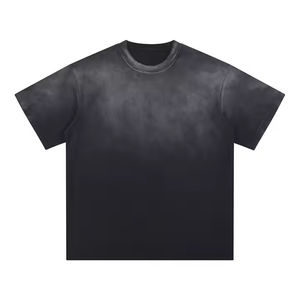 Camiseta de punto rosa sólida extragrande para hombre, de manga corta, cuello redondo, corte informal - Product Image 3