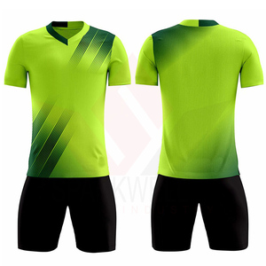 Conjunto de Camiseta de Fútbol para Hombre, Diseño Degradado Azul con Patrón de Hojas, Manga Corta, Cuello en V, Absorbe la Humedad, Ajuste Atlético, para Todas las Temporadas - Product Image 3