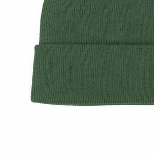 Bonnet en tricot vert unisexe, couleur unie, bonnet d'hiver décontracté pour le ski, design ajusté, matière acrylique - Product Image 5