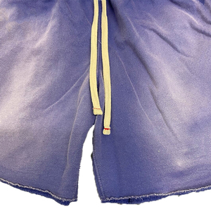 Shorts en toile de coton épais pour homme avec logo personnalisé, taille élastique, style vintage délavé à l'acide, streetwear, motif, pour la gym - Product Image 3