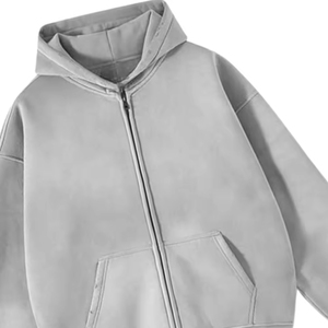 Sudadera con capucha gris lavada bordada para hombre, OEM ODM, de invierno, estilo urbano oversize, de algodón 100% de peso pesado, con hombros caídos, estilo vintage. - Product Image 4