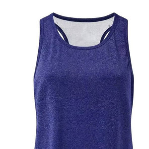 Débardeur pour homme, couleur unie, séchage rapide, col rond, décontracté, sans manches, tricoté en polyester, bleu - Product Image 3