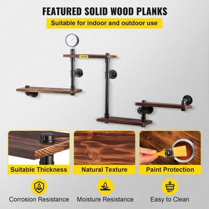 Estantes de madera flotantes rústicos industriales de 4 niveles 51x25x9 pulgadas, estantería de bricolaje montada en la pared para Bar, estantes de exhibición de pared de granja - Product Image 5