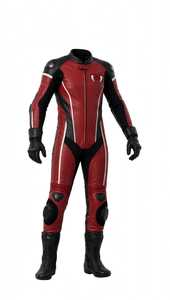 Traje de Motociclismo de Nylon Rojo y Negro Estampado para Hombre, Mono de Una Pieza con Bloques de Color, Colores Personalizables, Diseño Protector - Product Image 4