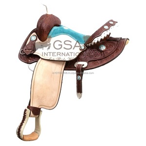Silla de montar western 100% cuero genuino, tamaño personalizable, para equitación y entrenamiento, a precio de fábrica. - Product Image 1