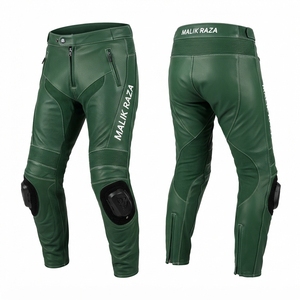 Pantalon de moto en cuir véritable pour homme et femme, cuir de vachette pleine fleur, équipement de pilotage sur circuit, mesures précises - Product Image 4