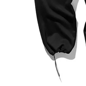 Pantalon de survêtement en coton noir pour homme, taille élastique avec cordon de serrage, décontracté, avec poches latérales, pour l'automne - Product Image 4