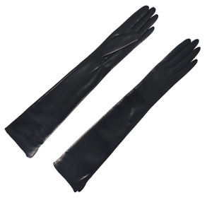 Gants longs élégants en cuir véritable pour l'opéra, les soirées et les spectacles, gants formels pour femmes, longueur bras, doublure respirante, authentiques - Product Image 2