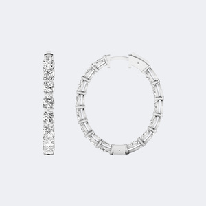 Pendientes de Aro con Diamantes en Forma Ovalada de 5.60CTW - Product Image 5