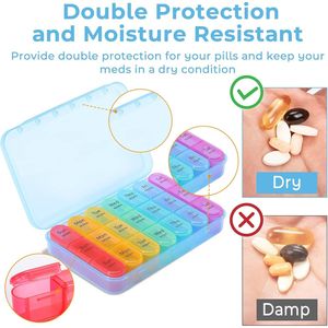 กล่องยาจัดระเบียบยาประจำวันสำหรับเดินทางรายสัปดาห์กล่องใส่ยา - Product Image 2