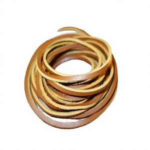 High Quality Flat <b>Leather</b> Cord 4mm Lace with Custom Logo Roll Packaging for DIY Craft Jewelry & Accessories at Wholesale Price - Product Image 1