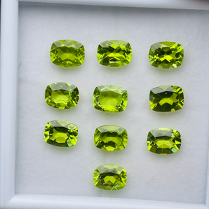 AAA Quality Natural Green Peridot <b>Cushion</b> Cut 9*7mm 22.51 Cts Gemstone Third Party Certified No Treatments Superb Luster Perfect - Product Image 1