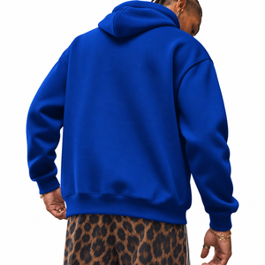Sudadera con Capucha para Hombre, Color Azul Rey, Corte Holgado, Estilo Informal, Tejido de Punto, Diseño con Bolsillos, para Otoño - Product Image 2