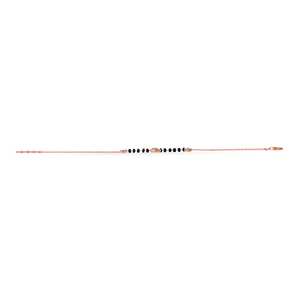 Rose <b>Gold</b> Diamond Mangalsutra <b>Bracelet</b> for Women | Black <b>Bead</b> Adjustable Chain <b>Bracelet</b> | Elegant Daily Wear Jewelry Gift - Product Image 3