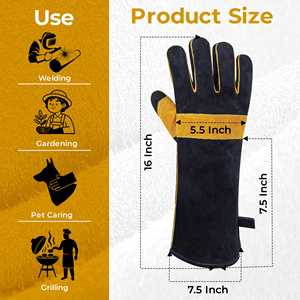 Guantes de Soldadura Resistentes al Aceite e Impermeables, Palma de Cuero Sintético, para Fusión de Tuberías, Fontanería Subacuática, Mantenimiento Industrial - Product Image 5