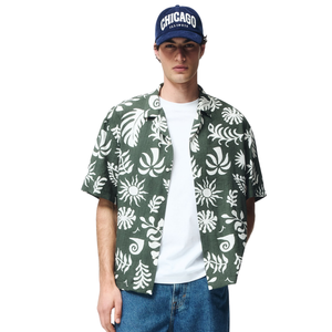Mens Muslin Short Sleeve <b>Shirt</b> Relaxed Fit Lightweight Breathable Casual Button Up Summer Vacation <b>Resort</b> Beachwear Top - Product Image 1