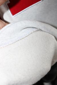 Sudadera de cuello alto color gris ceniza occidental 100% roja con bordado de apliques, sudadera de cuello ancho con hilos finos - Product Image 6