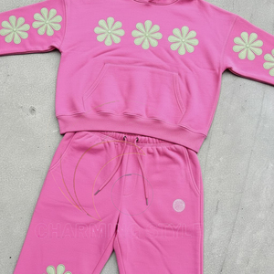 BINBEIER Survêtements pour Hommes avec Logo Personnalisé Imprimé, comprenant des Hoodies Épais en Molleton Bouclette 100% Coton et des Pantalons Baggy Teints par Éclaboussures à Bords Bruts - Product Image 4