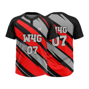 Maillots de baseball/softball unisexes personnalisés avec logo, 100 % polyester, respirants, séchage rapide, antibactériens, imprimés par sublimation, pour 4 matchs - Product Image 1