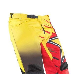 Pantalon de course moto pour homme jaune et rouge, impression par sublimation, séchage rapide, toutes saisons - Product Image 5