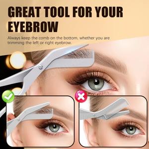 Ciseaux de précision pour sourcils avec peignes, 2-en-1, outil de toilettage des sourcils - Product Image 5