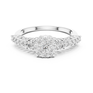 Anillos Vowlyn Anillo de promesa en forma de corazón de 14K para su regalo romántico con acabado dorado pulido - Product Image 4