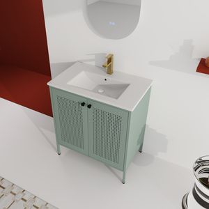 30-Inch Freestanding <b>Bathroom</b> <b>Vanity</b> with Ceramic Sink Premium Single <b>Vanity</b> for Small <b>Bathrooms</b> - Product Image 5