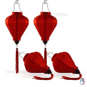 โคมไฟไหมซาตินเงาทำมือ กรอบไม้ไผ่เวียดนาม โคมไฟไหมตกแต่ง สำหรับตกแต่งงานแต่งงาน - Product Image 2