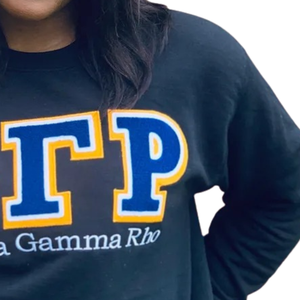 <b>Black</b> Vintage SGRHO <b>Sweatshirt</b> Unisex Sizing <b>Black</b> <b>Women's</b> Casual Pullover Crewneck Fleece Top Greek Sorority Apparel College - Product Image 4