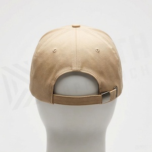 Casquette de baseball beige à 6 panneaux, visière réglable, unisexe, en sergé de coton, chapeau décontracté, couleur unie, taille adulte - Product Image 2