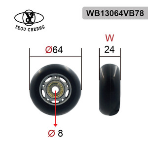 ล้อเปลี่ยนสำหรับรถเข็นกล้องขนาด 64 มม. ยี่ห้อ Universal รุ่น 78A ทำจาก PU นุ่ม สำหรับอุปกรณ์เสริมชุดกล้อง - Product Image 2