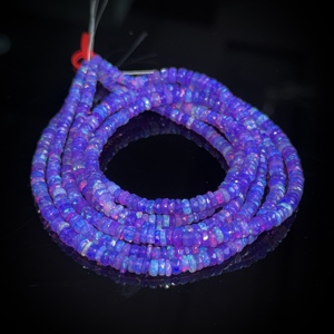 Lavender Ethiopian Opal Faceted Rondelle <b>Beads</b> 3-5mm Lavender Opal <b>Loose</b> <b>Beads</b> in Wholesale Bulk 16 Inch Strand - Product Image 5