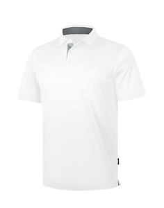 Polo de haute qualité 100% polyester, séchage rapide, logo brodé personnalisé, blanc, pour homme - Product Image 4