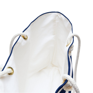 Bolsa de Viaje Azul Marino con Rayas Blancas, Bolsa de Fin de Semana, Bolsa de Playa, Bolsa de Gimnasio, Equipaje de Mano, Bolsa de Viaje - Product Image 5