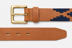 Ceinture Polo en Cuir Véritable pour Homme, Boucle à Ardillon, Motif Géométrique, Style Décontracté, Alliage, Largeur 3,5 cm, Longueur 120 cm, Durable et Haute Résistance - Product Image 5