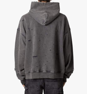 Sudadera con Capucha Personalizada OEM para Hombre, Estilo Urbano, al por Mayor, Lisa, Desgastada, con Estampado Moderno, Fabricada en Felpa - Product Image 4