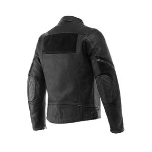 Blouson en cuir pour homme, style vintage, respirant, coupe-vent, fermeture éclair, écologique, automne, moto, cuir végétalien - Product Image 6