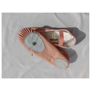 Zapatos de ballet suaves MBAANI, parte superior de cuero genuino, forro de algodón, zapatos de baile planos para mujer - Product Image 3