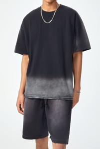 เสื้อยืดผู้ชาย BG Trendy ผ้าฝ้าย 100% หนัก 270 กรัม แขนสั้น ทรงโอเวอร์ไซส์ สไตล์เรโทรอเมริกัน ผ้าถักแบบวอช - Product Image 4