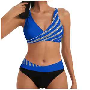 Solid Trader Elite Comfort Adjustable Waistband Elastic Fabric Stylish Rhinestone High Performance Summer Wear Women <b>Bikini</b> - Product Image 5