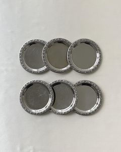 Modern Iron Metal Drink Coasters With Protective <b>Pads</b> For Coffee Table Office <b>Desk</b> Home Decoration - Product Image 5