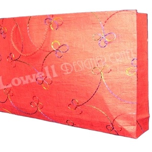 LOWELLCRAFT Letter Pattern Brown Recycle Paper <b>Bag</b> with Rope Handle <b>Medium</b> <b>Size</b> Manufacturer From Delhi - Product Image 2