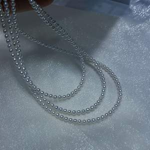 Collier de perles d'eau douce naturelles Zhuji 3-4 mm, presque parfait, chaîne de perles en argent S925, extrêmement brillant, sans défaut - Product Image 3