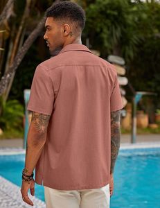 Camisas Personalizadas al por Mayor para Hombre, Manga Corta, Cuello Abotonado, Estilo Casual, para Playa y Verano, Fabricante y Proveedor OEM - Product Image 4