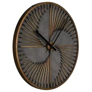 Modern Abstract Black Metal Wall <b>Clock</b> Minimal Circular Design with Gold Hands Contemporary Artistic Home Decor Wall <b>Clock</b> - Product Image 5