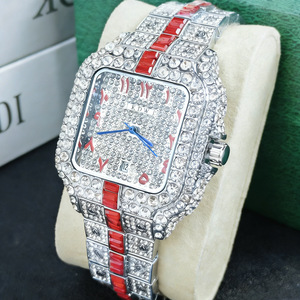 นาฬิกาควอตซ์ KDW Classic Luxury Iced Out รุ่นปี 2026 สำหรับผู้ชาย สไตล์ฮิปฮอป ประดับเพชรซิร์คอนหลากสี - Product Image 2