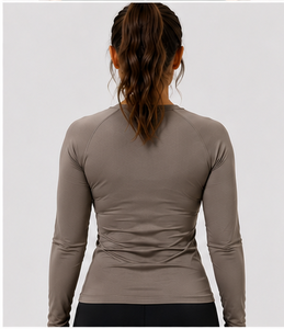 Haut médical à manches longues pour femme, coupe ajustée, respirant, extensible, sous-blouse d'infirmière, uniforme d'hôpital, fabrication OEM ODM - Product Image 3