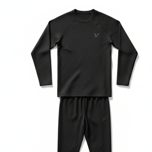 Winter <b>Thermal</b> Compression Tracksuit Fleece Lined <b>Men</b> Sports Suit Base Layer Workout Clothes Windproof Gym Training Set - Product Image 3