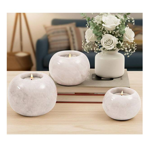 Marble <b>Candle</b> Stand Set Round Triangle Hexagon <b>Shape</b> Durable Quality Tealight Stand For Home & Decor Use - Product Image 3